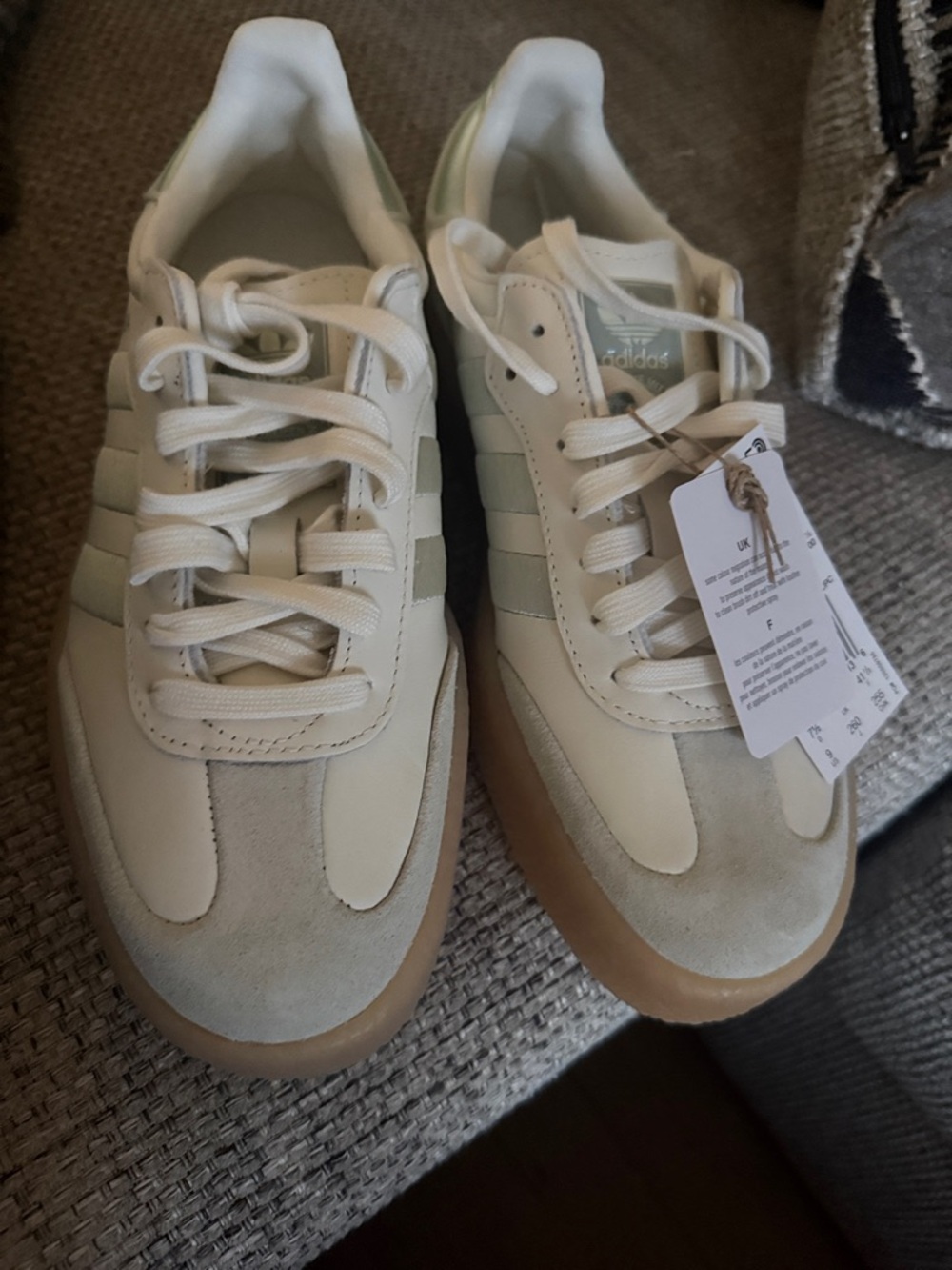 adidas Off-White and Gum Retro Low-Top Sneakers